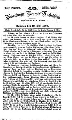 Augsburger neueste Nachrichten Sonntag 18. Juli 1869