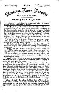 Augsburger neueste Nachrichten Mittwoch 4. August 1869