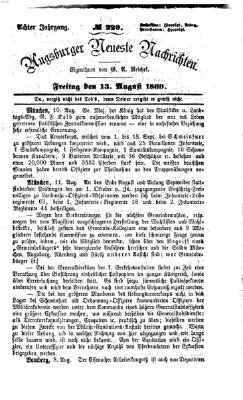 Augsburger neueste Nachrichten Freitag 13. August 1869