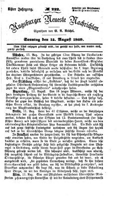 Augsburger neueste Nachrichten Sonntag 15. August 1869