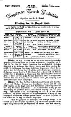 Augsburger neueste Nachrichten Dienstag 17. August 1869