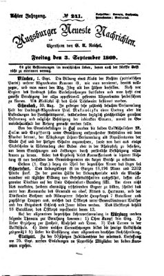 Augsburger neueste Nachrichten Freitag 3. September 1869