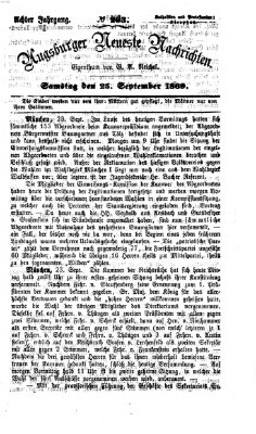 Augsburger neueste Nachrichten Samstag 25. September 1869