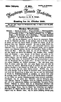 Augsburger neueste Nachrichten Samstag 16. Oktober 1869