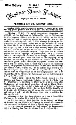 Augsburger neueste Nachrichten Samstag 23. Oktober 1869