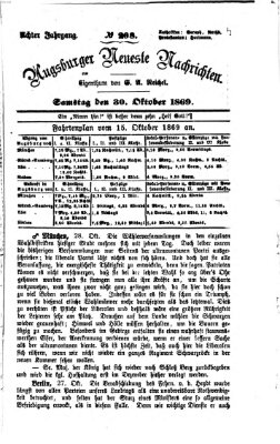 Augsburger neueste Nachrichten Samstag 30. Oktober 1869