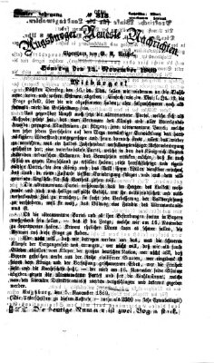 Augsburger neueste Nachrichten Sonntag 14. November 1869