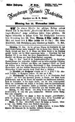 Augsburger neueste Nachrichten Montag 15. November 1869