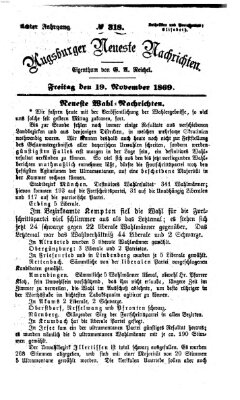 Augsburger neueste Nachrichten Freitag 19. November 1869