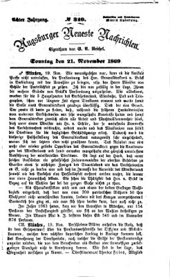 Augsburger neueste Nachrichten Sonntag 21. November 1869