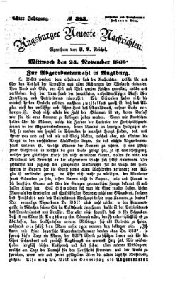 Augsburger neueste Nachrichten Mittwoch 24. November 1869