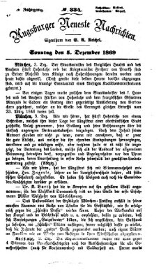 Augsburger neueste Nachrichten Sonntag 5. Dezember 1869