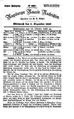 Augsburger neueste Nachrichten Mittwoch 8. Dezember 1869