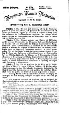 Augsburger neueste Nachrichten Donnerstag 9. Dezember 1869