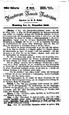 Augsburger neueste Nachrichten Samstag 11. Dezember 1869