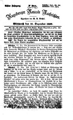 Augsburger neueste Nachrichten Mittwoch 15. Dezember 1869