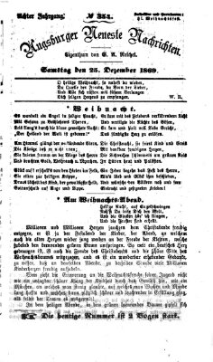 Augsburger neueste Nachrichten Samstag 25. Dezember 1869