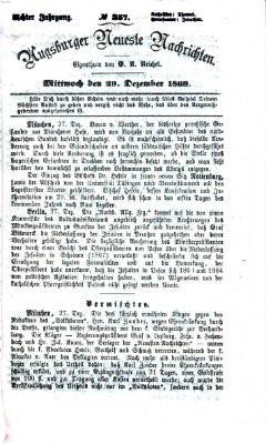 Augsburger neueste Nachrichten Mittwoch 29. Dezember 1869