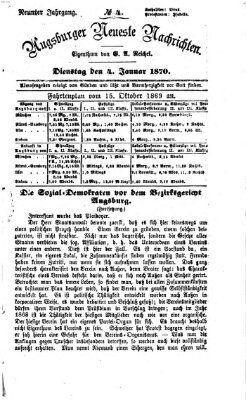 Augsburger neueste Nachrichten Dienstag 4. Januar 1870