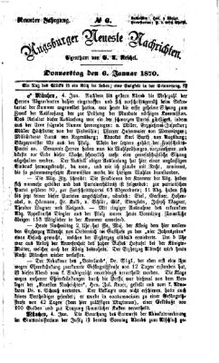 Augsburger neueste Nachrichten Donnerstag 6. Januar 1870