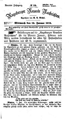 Augsburger neueste Nachrichten Mittwoch 12. Januar 1870