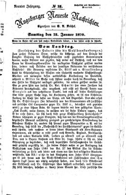 Augsburger neueste Nachrichten Samstag 15. Januar 1870