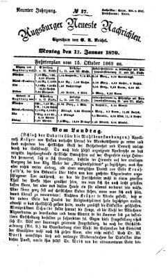 Augsburger neueste Nachrichten Montag 17. Januar 1870