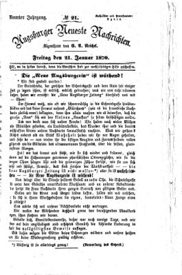 Augsburger neueste Nachrichten Freitag 21. Januar 1870