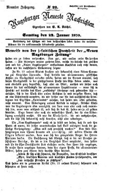 Augsburger neueste Nachrichten Samstag 22. Januar 1870