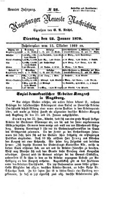 Augsburger neueste Nachrichten Dienstag 25. Januar 1870