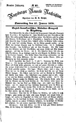 Augsburger neueste Nachrichten Donnerstag 27. Januar 1870