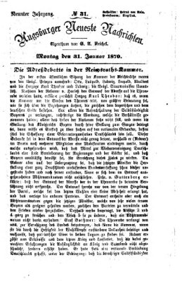 Augsburger neueste Nachrichten Montag 31. Januar 1870