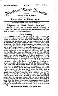 Augsburger neueste Nachrichten Sonntag 13. Februar 1870