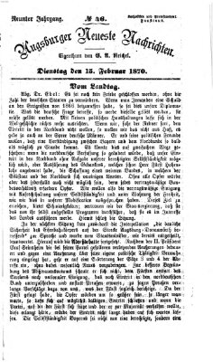 Augsburger neueste Nachrichten Dienstag 15. Februar 1870