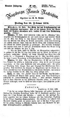 Augsburger neueste Nachrichten Freitag 18. Februar 1870