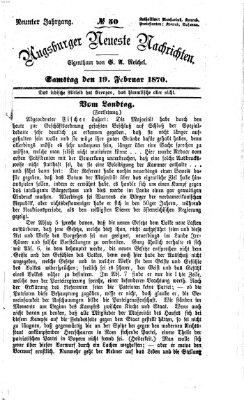 Augsburger neueste Nachrichten Samstag 19. Februar 1870