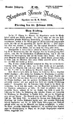 Augsburger neueste Nachrichten Dienstag 22. Februar 1870