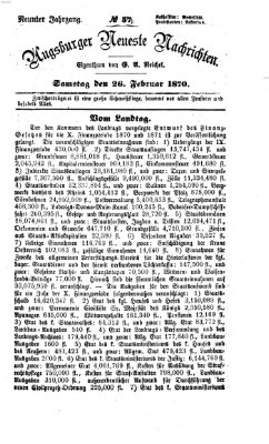 Augsburger neueste Nachrichten Samstag 26. Februar 1870