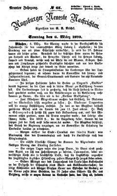 Augsburger neueste Nachrichten Sonntag 6. März 1870