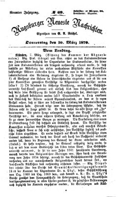 Augsburger neueste Nachrichten Donnerstag 10. März 1870