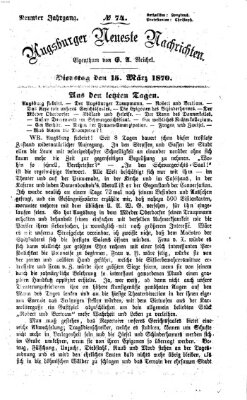 Augsburger neueste Nachrichten Dienstag 15. März 1870