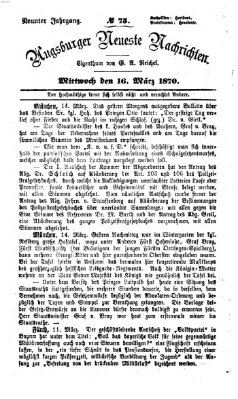 Augsburger neueste Nachrichten Mittwoch 16. März 1870