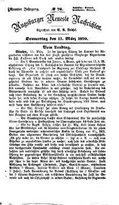 Augsburger neueste Nachrichten Donnerstag 17. März 1870