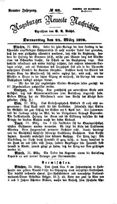 Augsburger neueste Nachrichten Donnerstag 24. März 1870