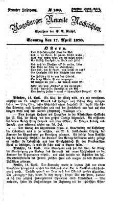 Augsburger neueste Nachrichten Sonntag 17. April 1870