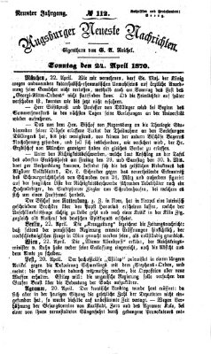 Augsburger neueste Nachrichten Sonntag 24. April 1870