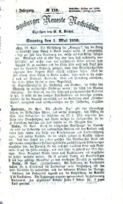 Augsburger neueste Nachrichten Sonntag 1. Mai 1870