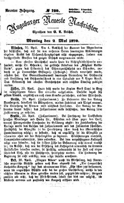 Augsburger neueste Nachrichten Montag 2. Mai 1870