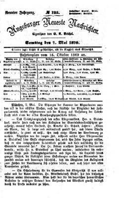 Augsburger neueste Nachrichten Samstag 7. Mai 1870