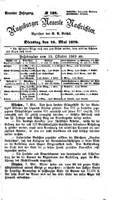 Augsburger neueste Nachrichten Dienstag 10. Mai 1870